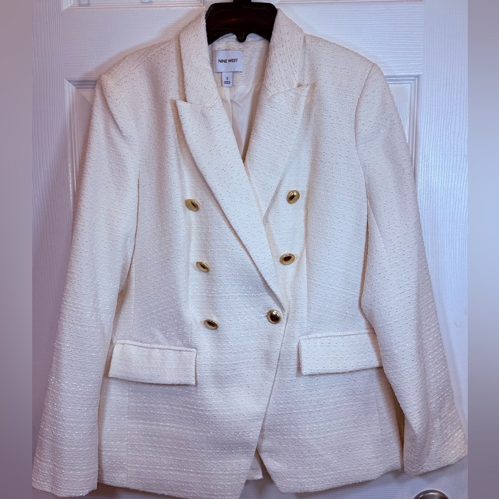 Nine West Women's Ivory Textured Blazer